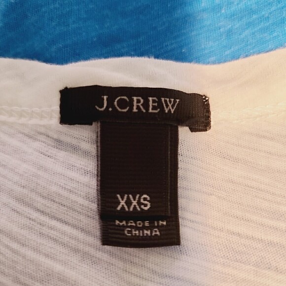 J. Crew Coverup Tank Dress 2XS Blue White Cotton Knit Sailboat Tropical … - Picture 4 of 6